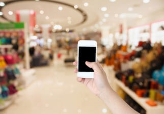 Les téléphones portables dans les magasins