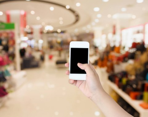 Les téléphones portables dans les magasins